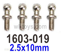 UDI RC 1603 Parts-Ball head screws.1601-019-2.5x10mm-4pcs. UDI 1603 1/16 Rally Car Accessories..